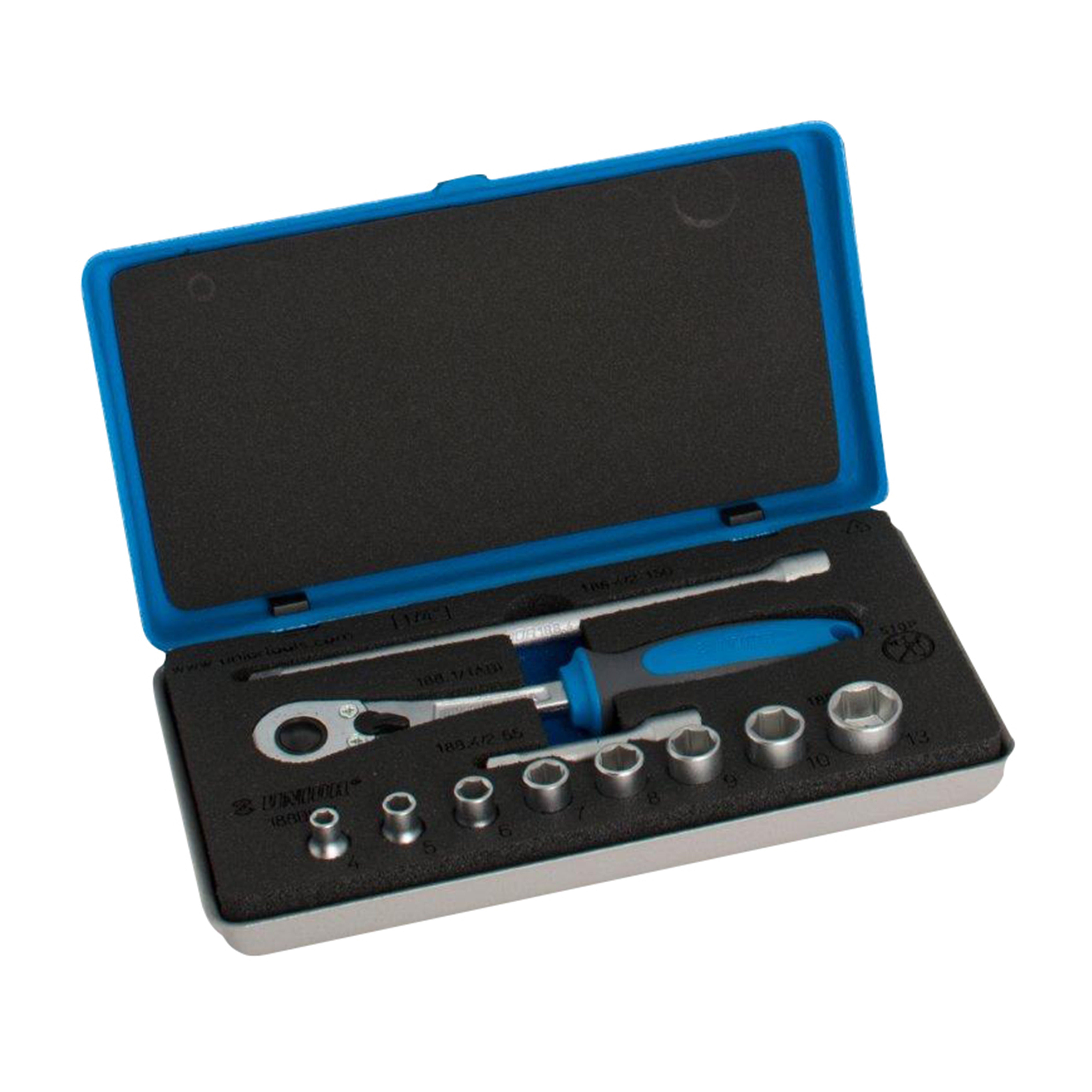Dopsleutelset 1/4 in metalen cassette 188BINP 4 - 13/11