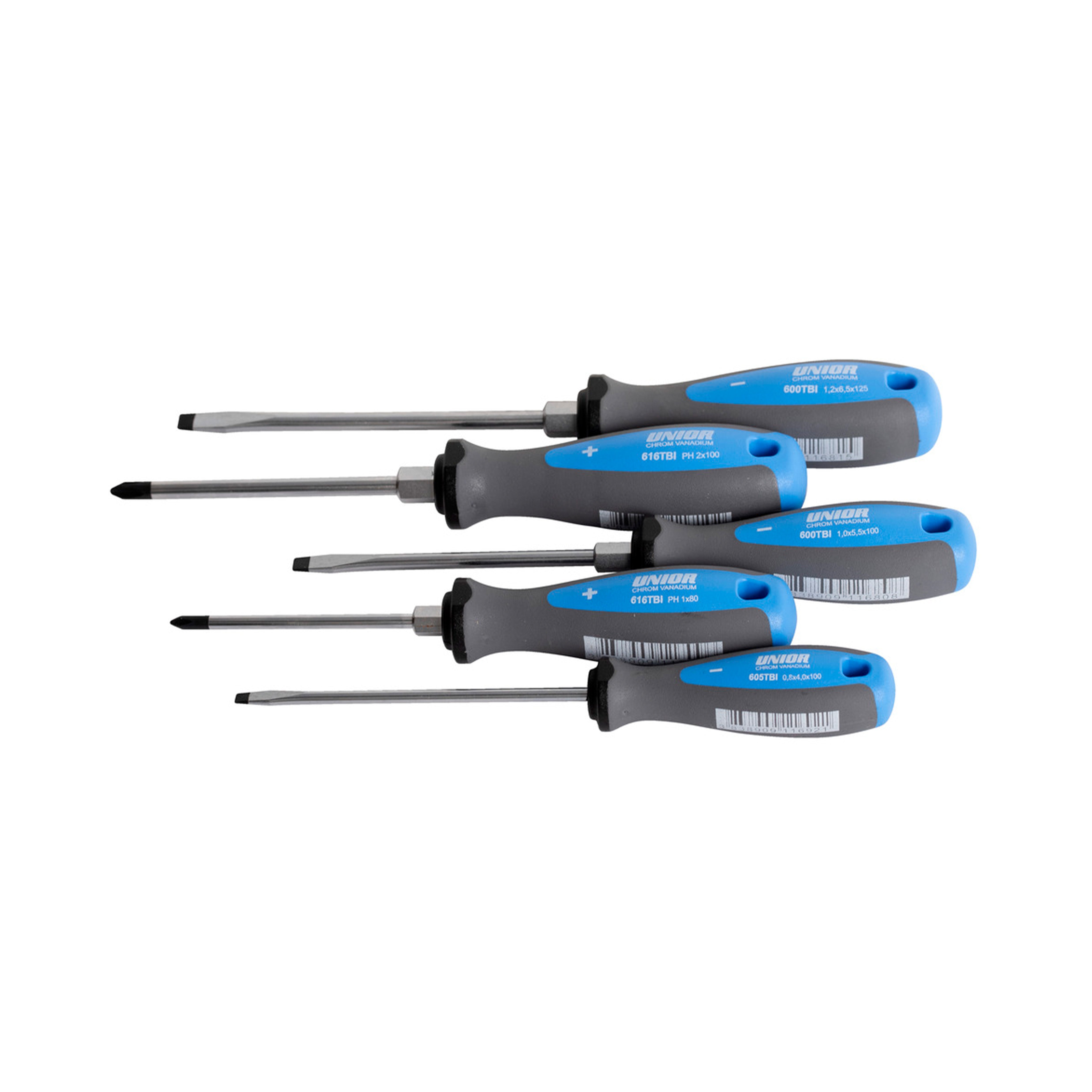 Schroevendraaierset met zeskant, TBI sleuf en phillips 600CS5TBI /5