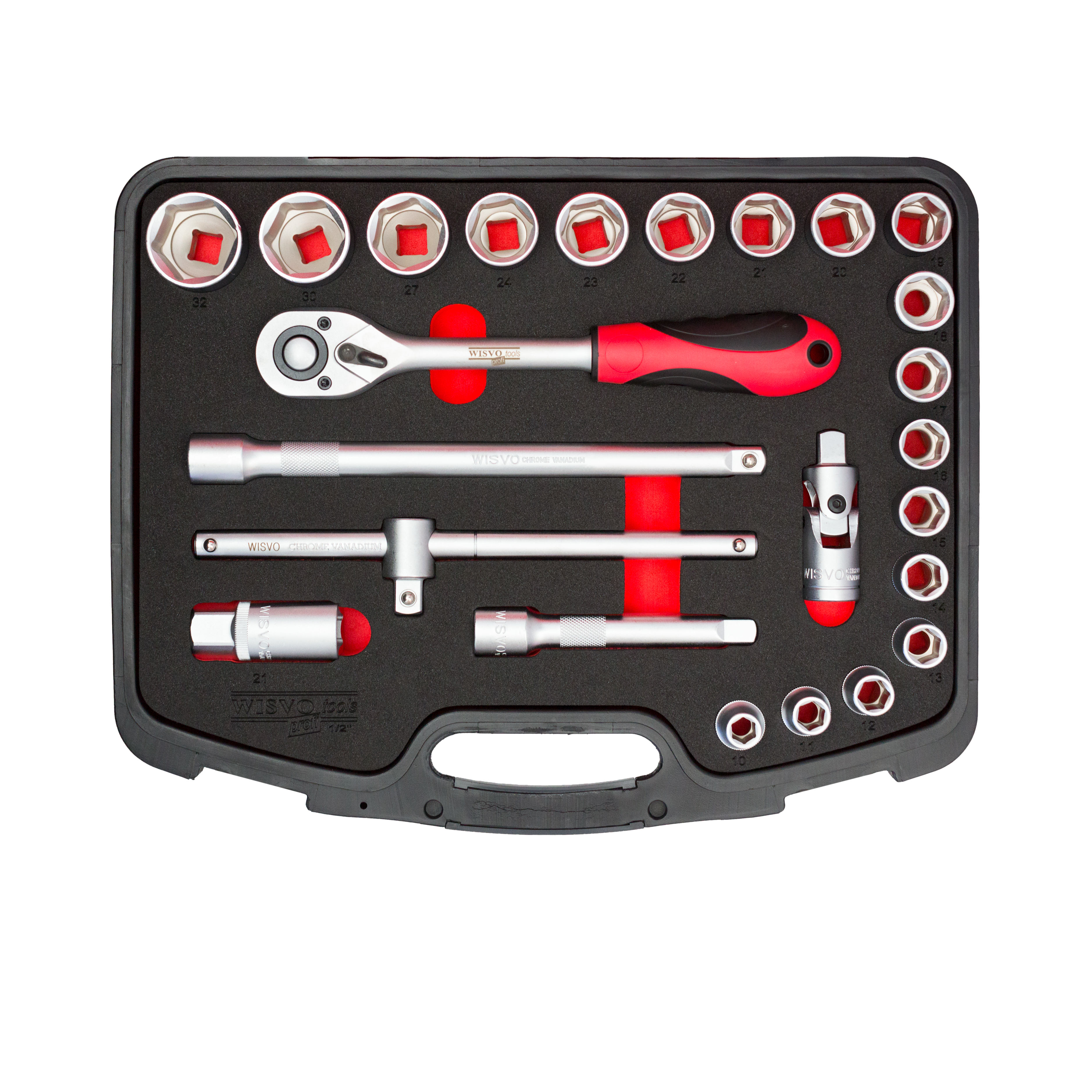 Dopsleutelset 1/2 in kunststof cassette 3112S S24 - 10-32