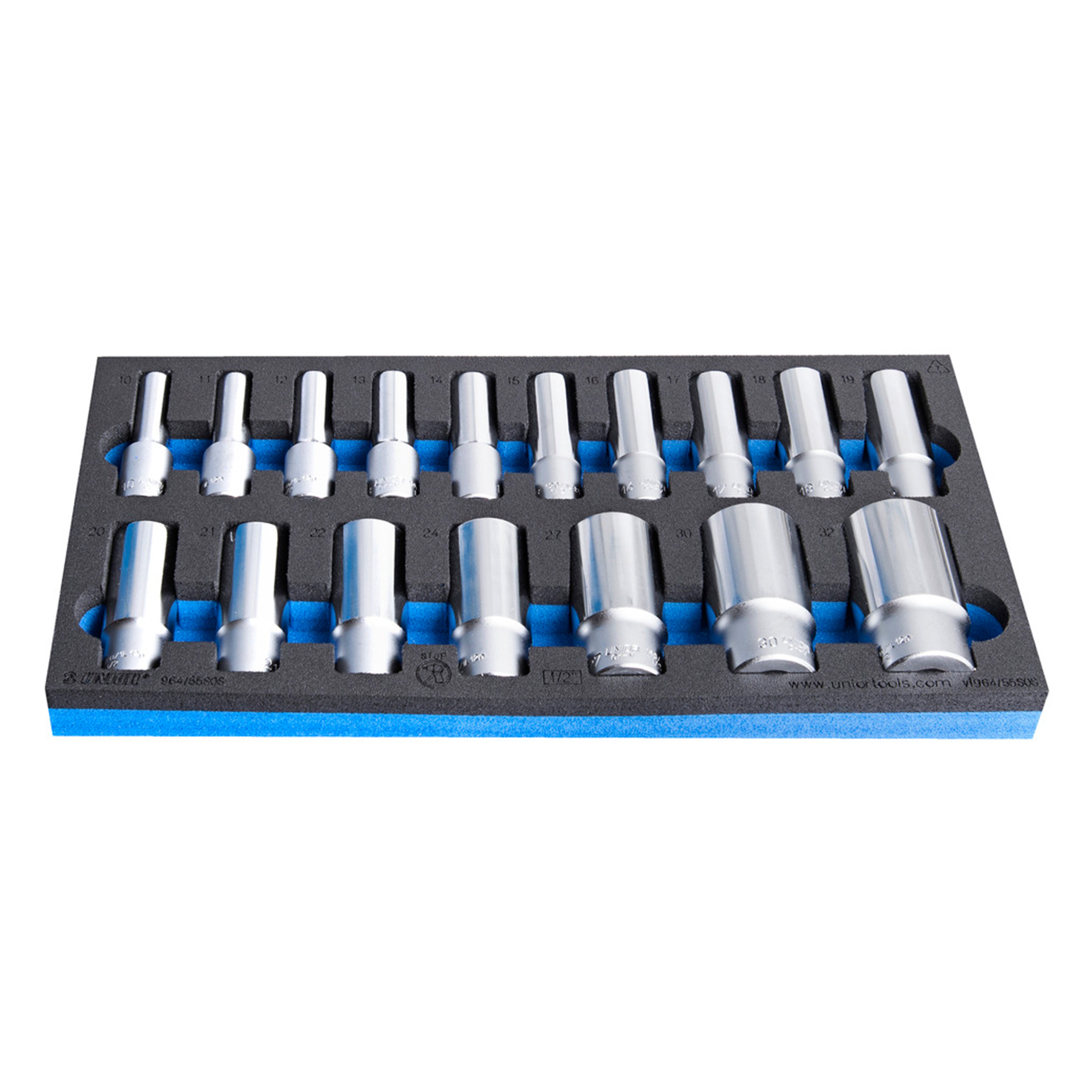 Dopsleutelset 1/2, lang model in SOS-module 964/55SOS /17