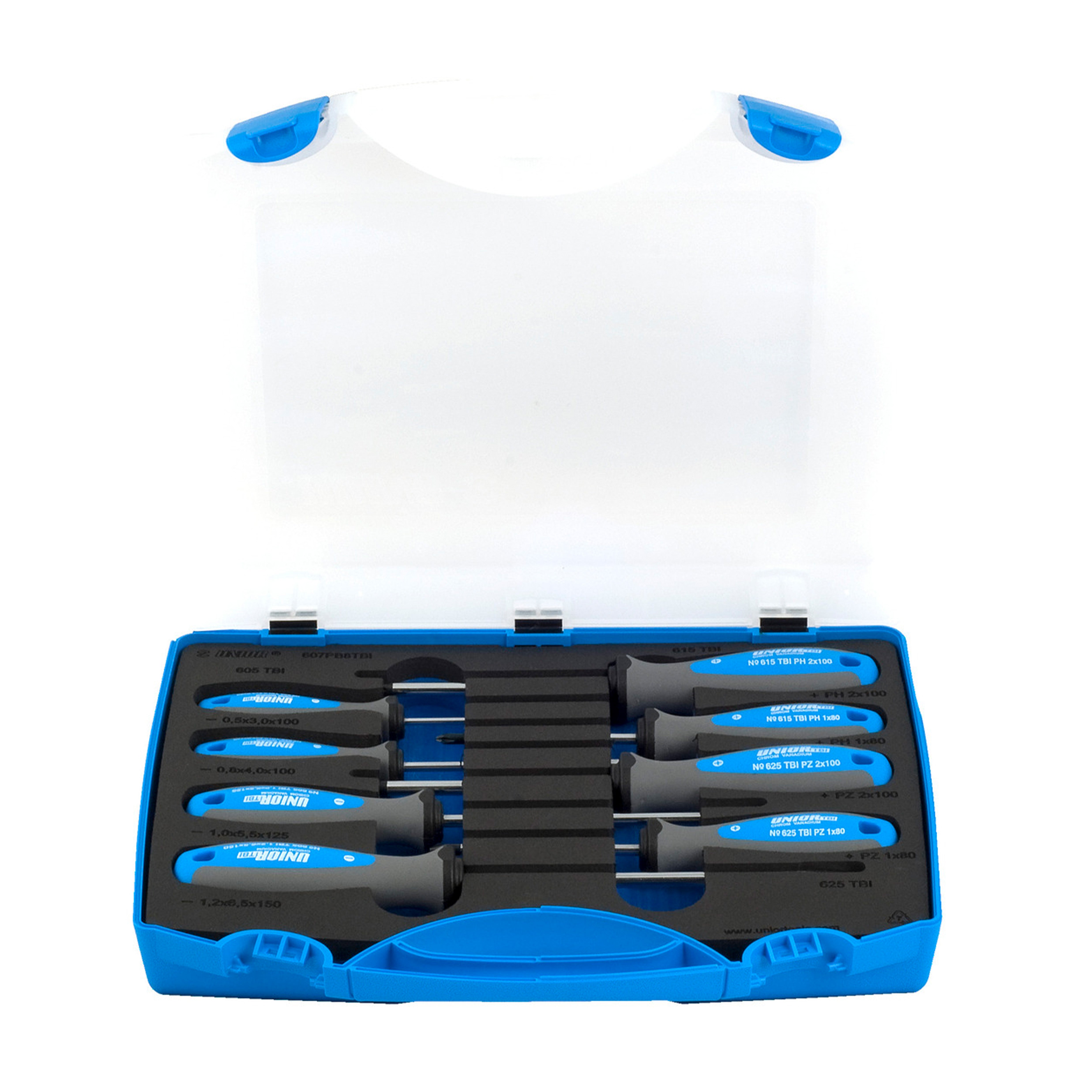 Schroevendraaierset TBI in kunststof cassette 607PB8TBI /8