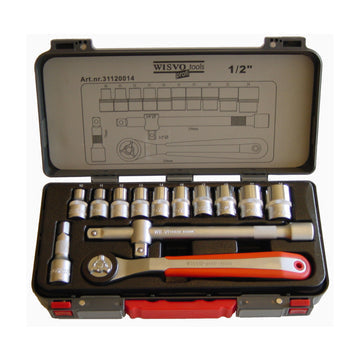 Dopsleutelset 1/2 in kunststof cassette S14