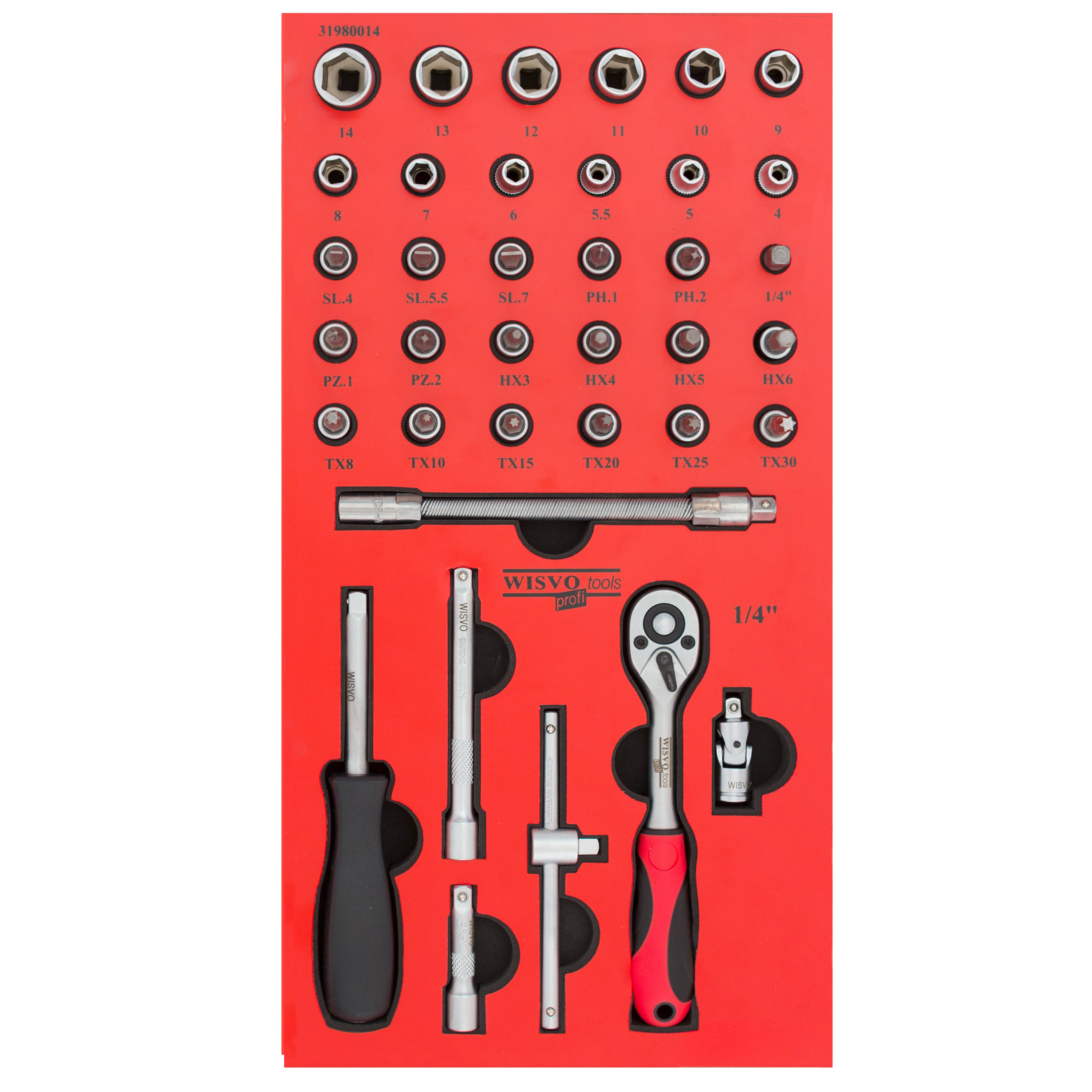 Dopsleutelset 1/4 in SOS-module 3198/37