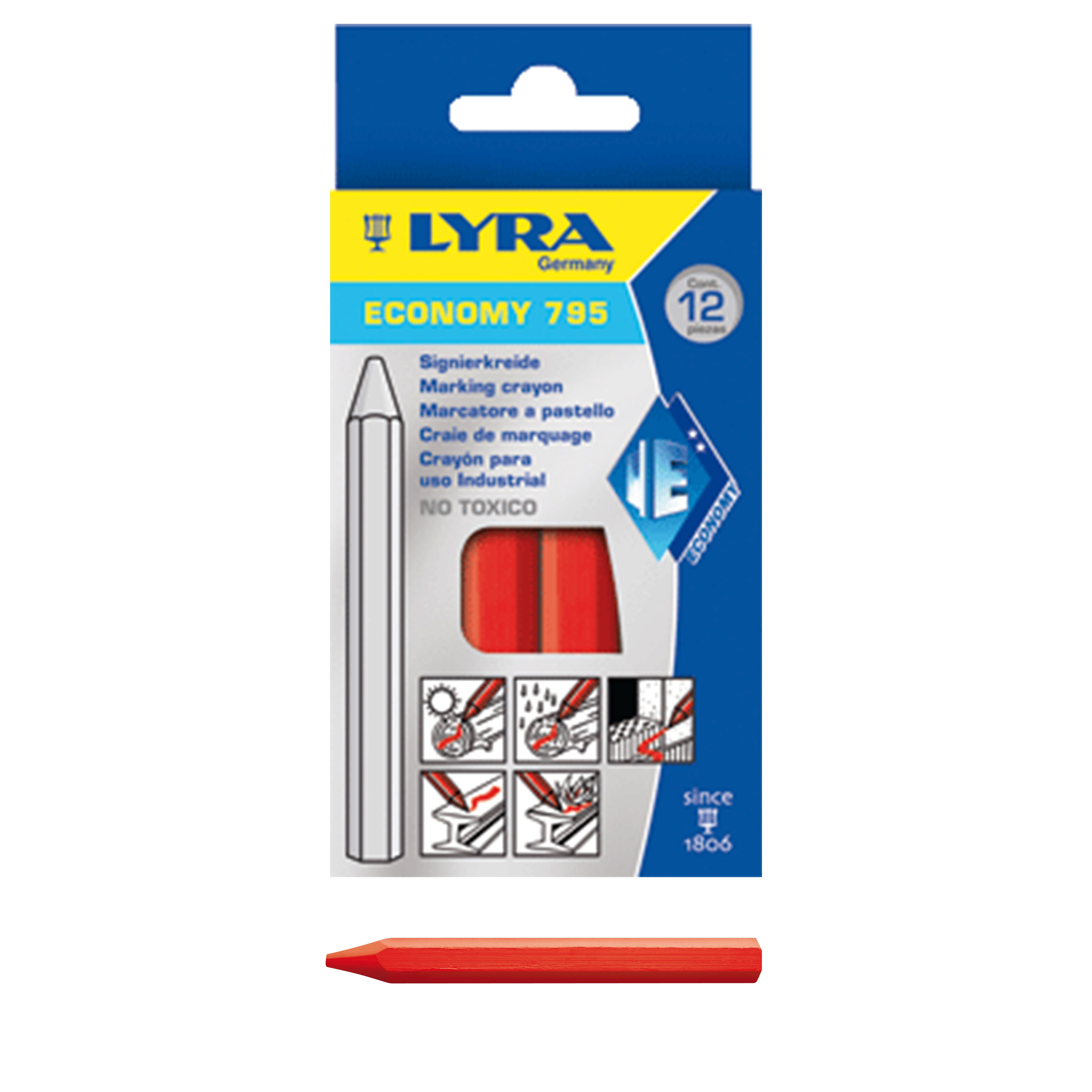 Merkkrijt, dozijn,  rood 4335 S12