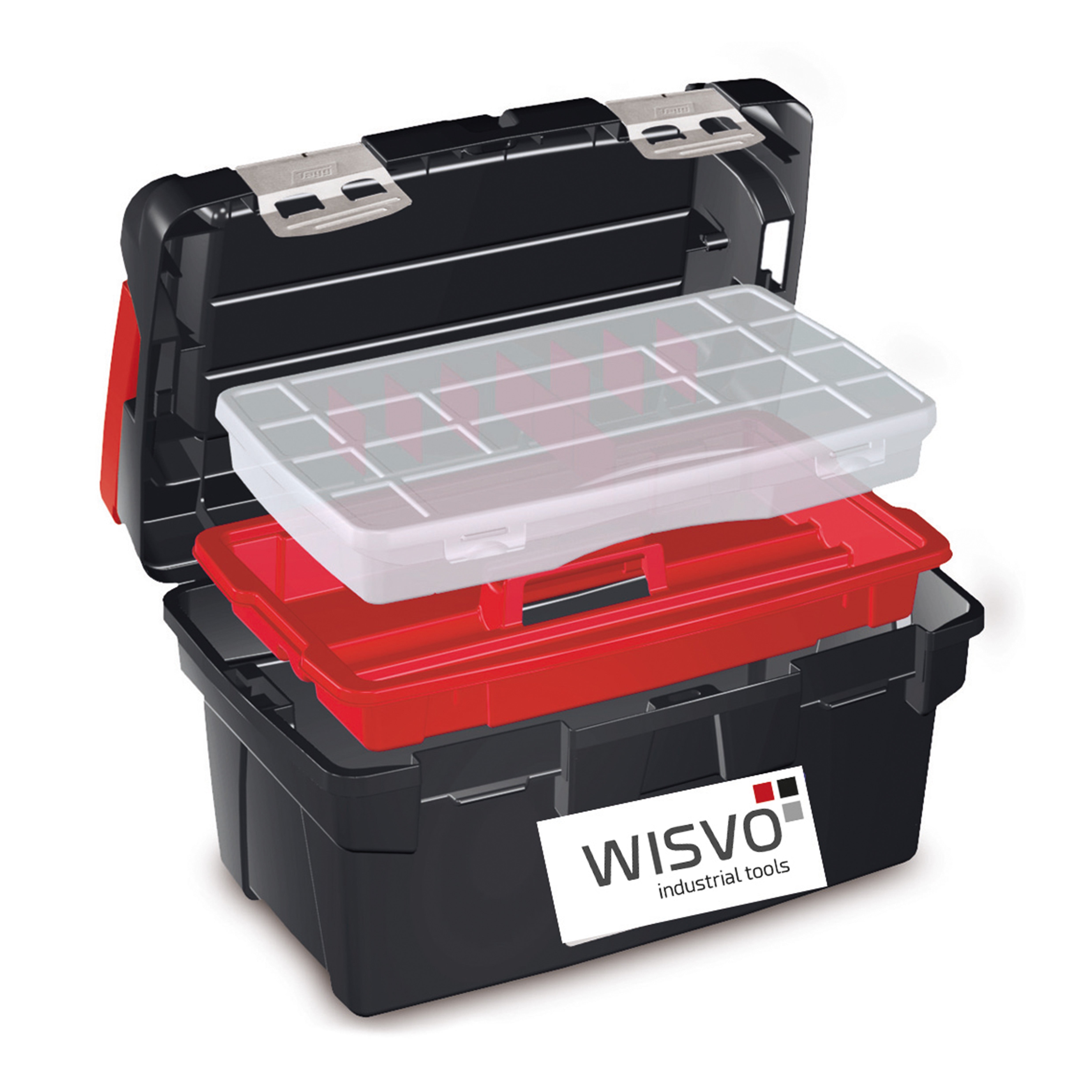 Gereedschapkoffer + organizer, kunststof  450 x 285 x 250