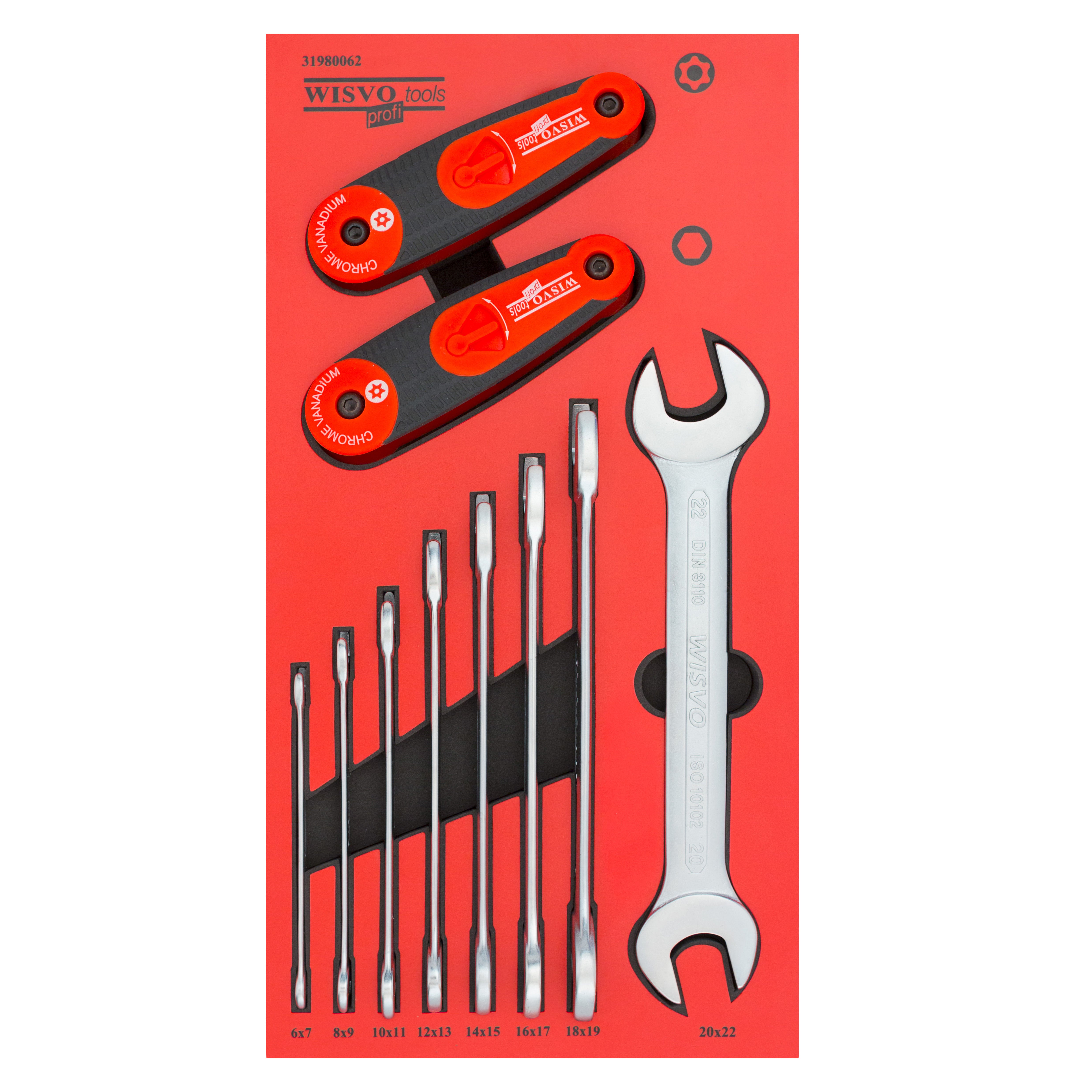 Steeksleutelset 10 delig in SOS-module 3198/10