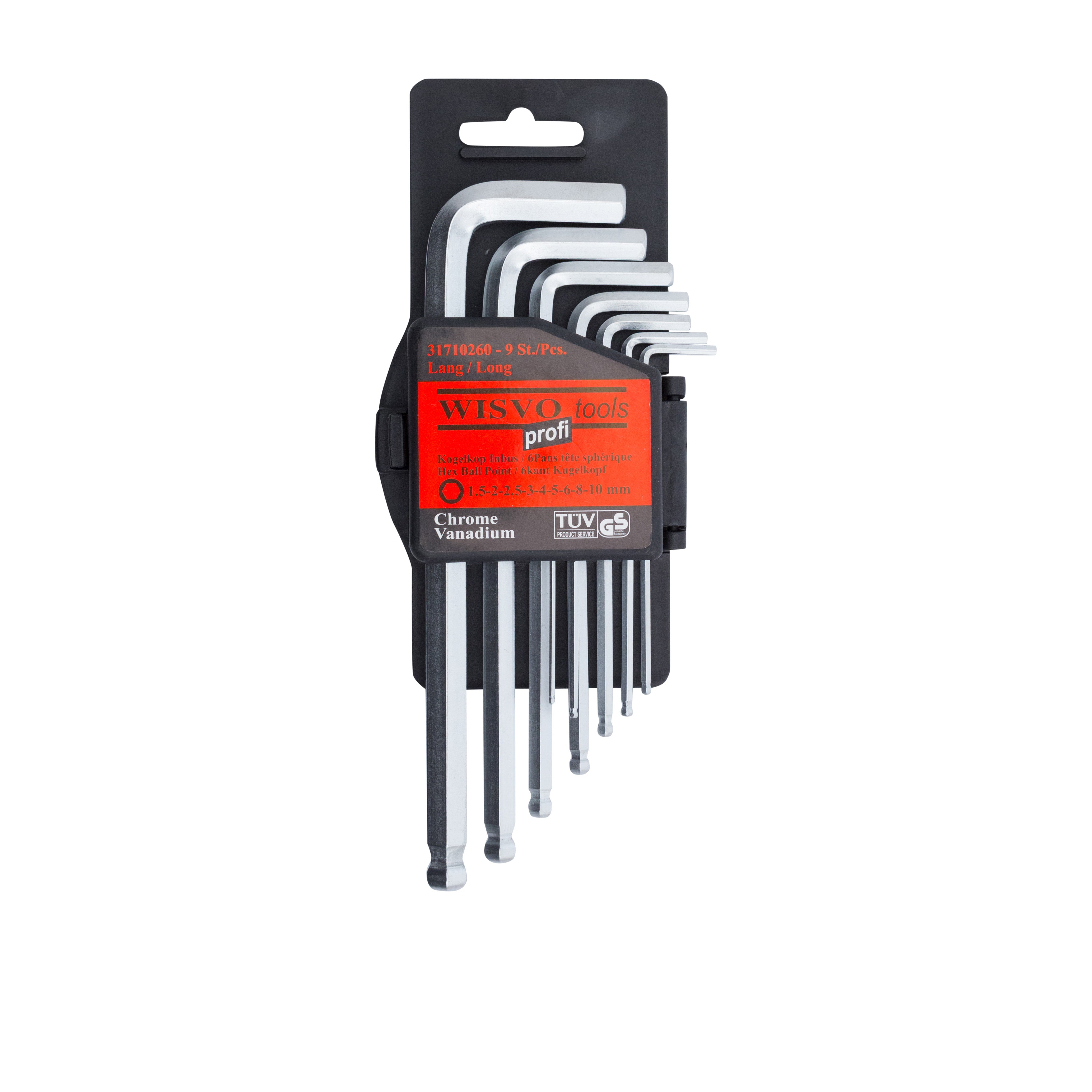 Stiftsleutelset, inbus kogelkop, lang 3171HXLSS