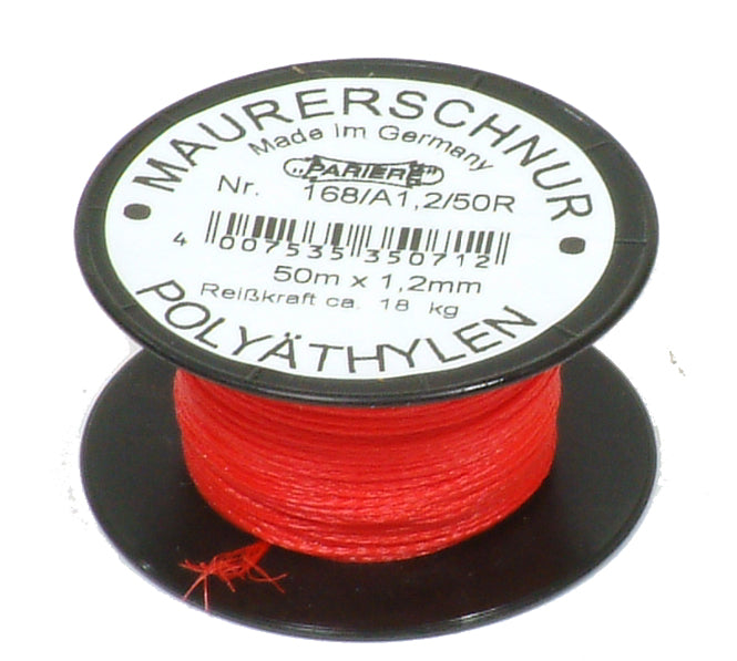 Metseldraad, nylon, rood  50M x 0.5