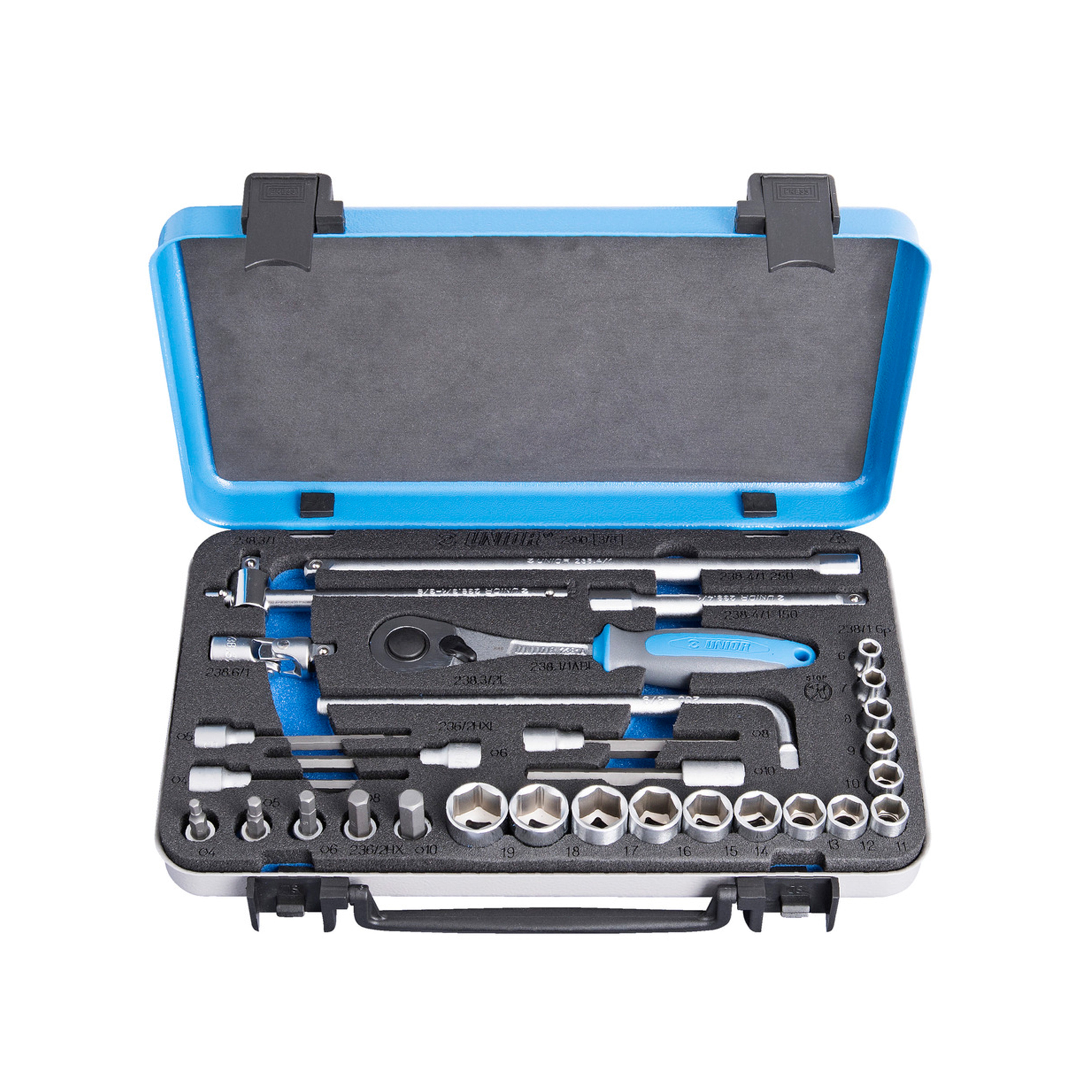 Dopsleutelset 3/8 in metalen cassette 239D /30
