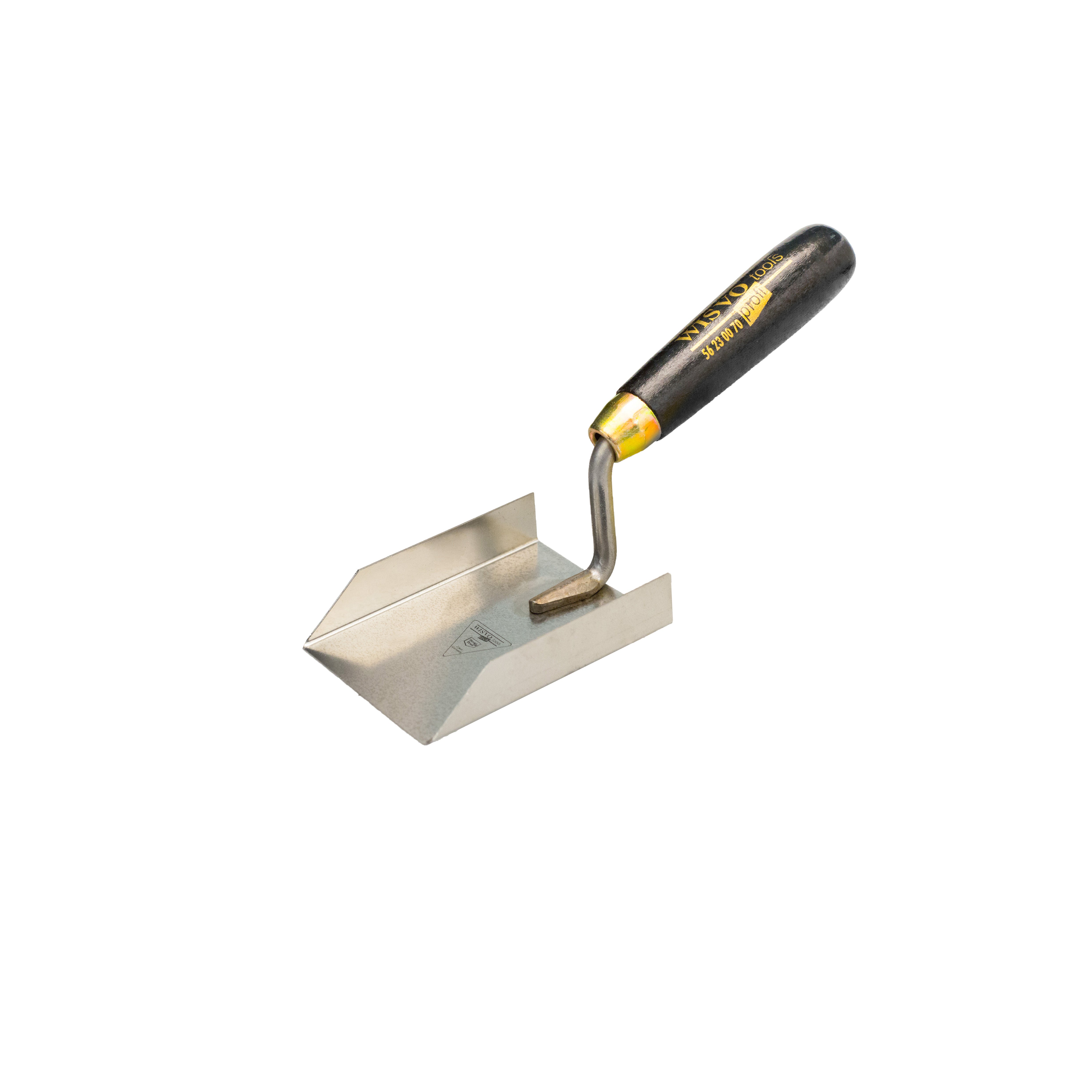 Hoektroffel, 2 zijkanten, RVS