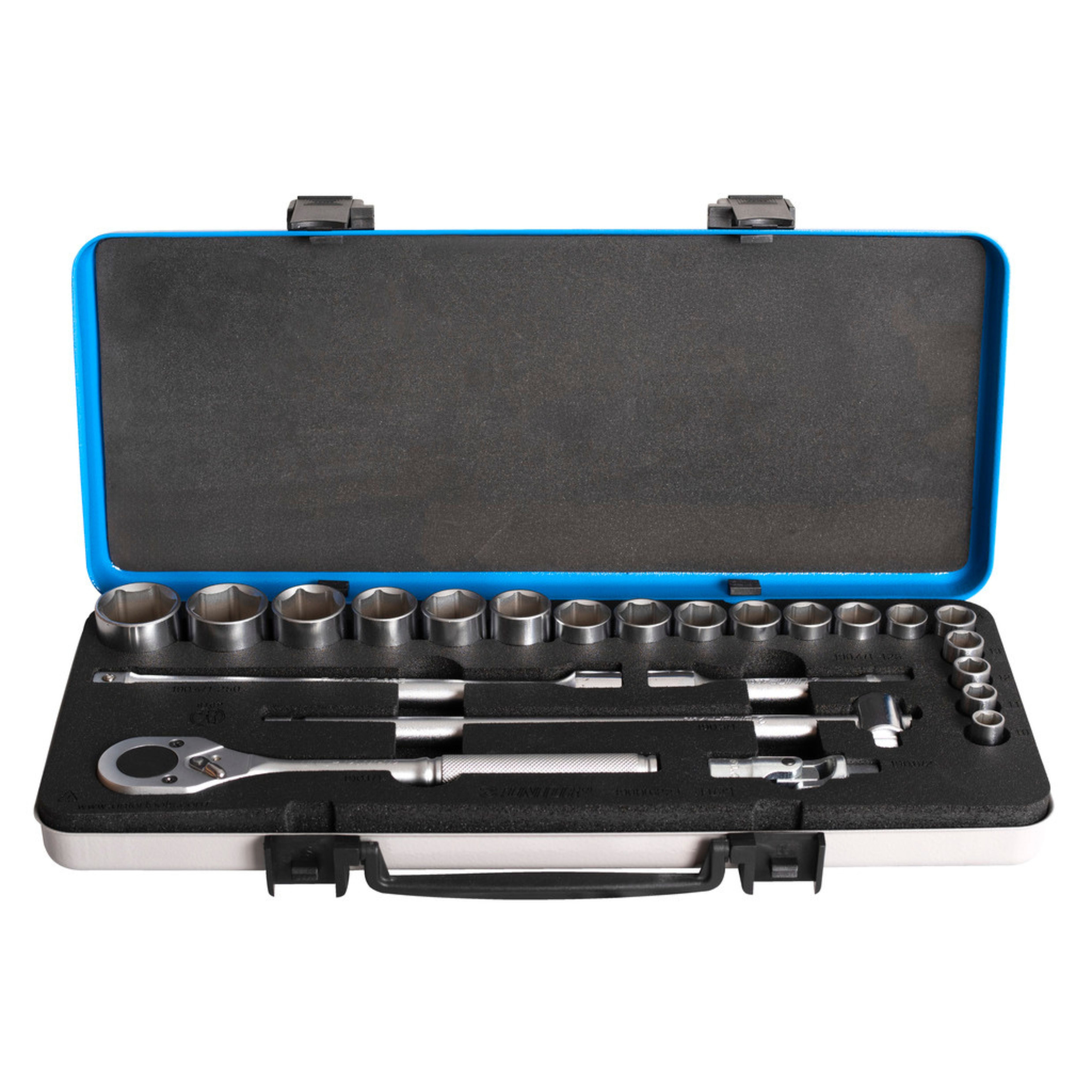 *Dopsleutelset 1/2" in metalen cassette 190-6P23 10-32/23