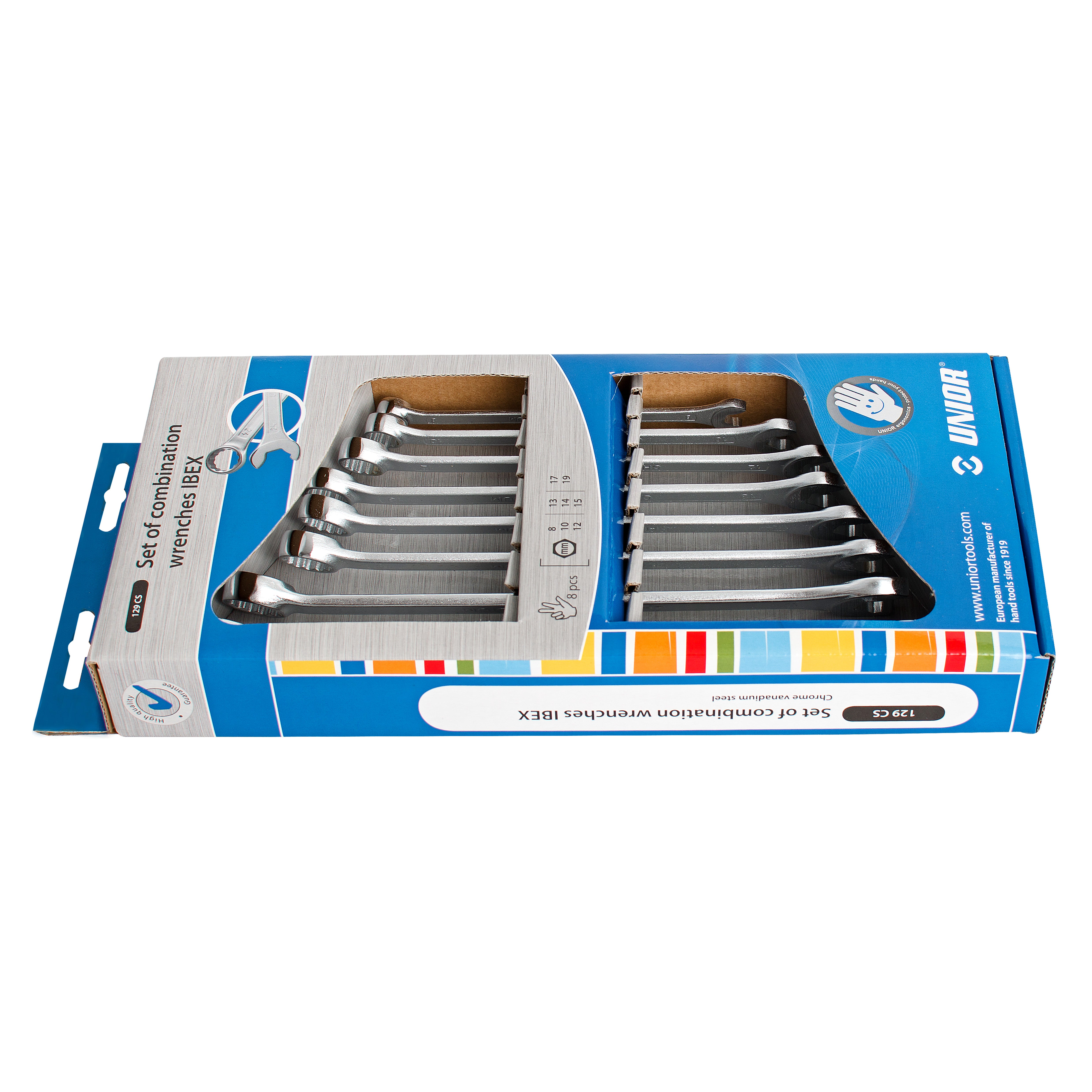 **Steekringsleutelset, IBEX in industrieverpakking 129/1CS 8 - 19/8