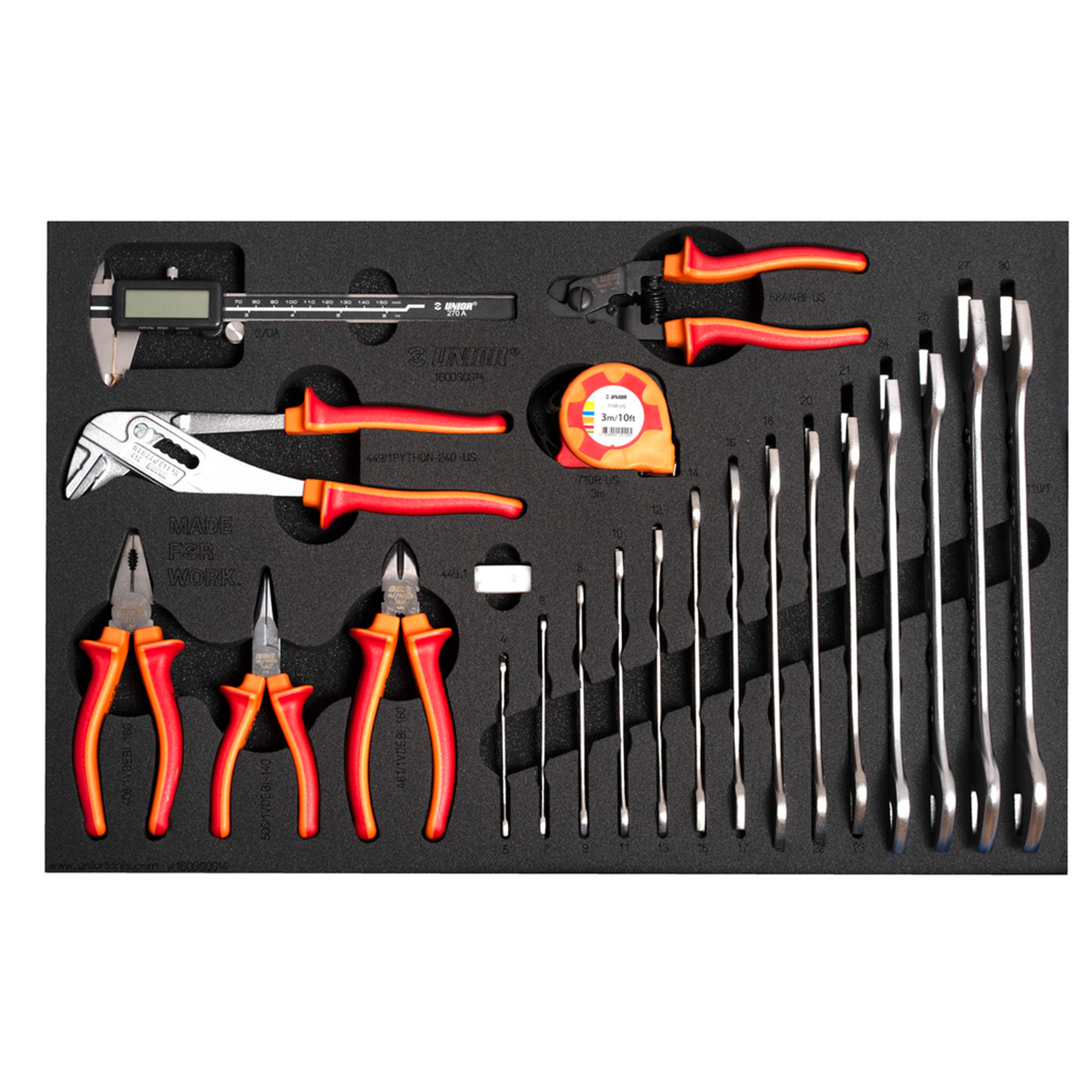 Bike tool set in SOS tool tray 1600SOS22