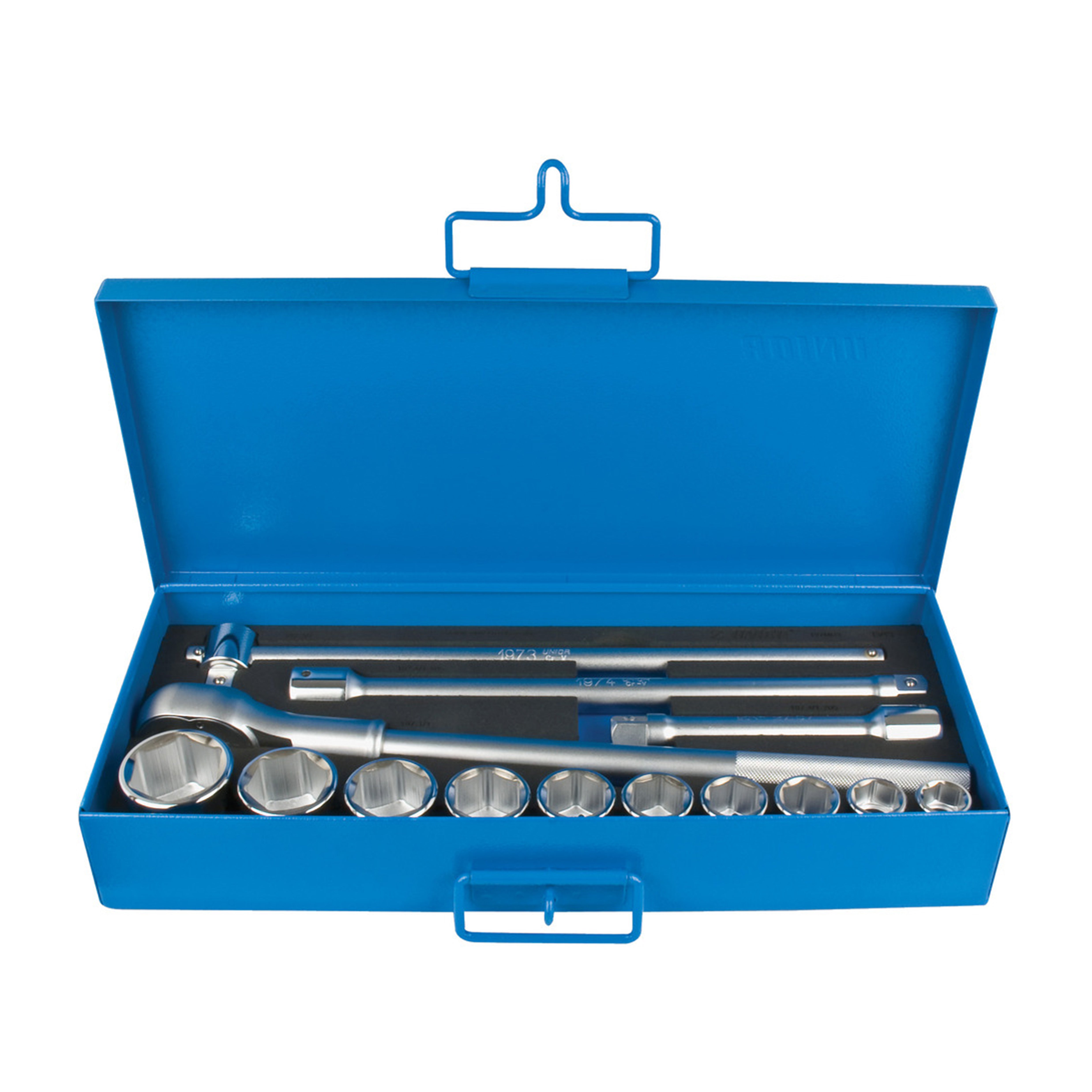 Dopsleutelset 3/4 in metalen cassette 197MB2 22 - 50/14