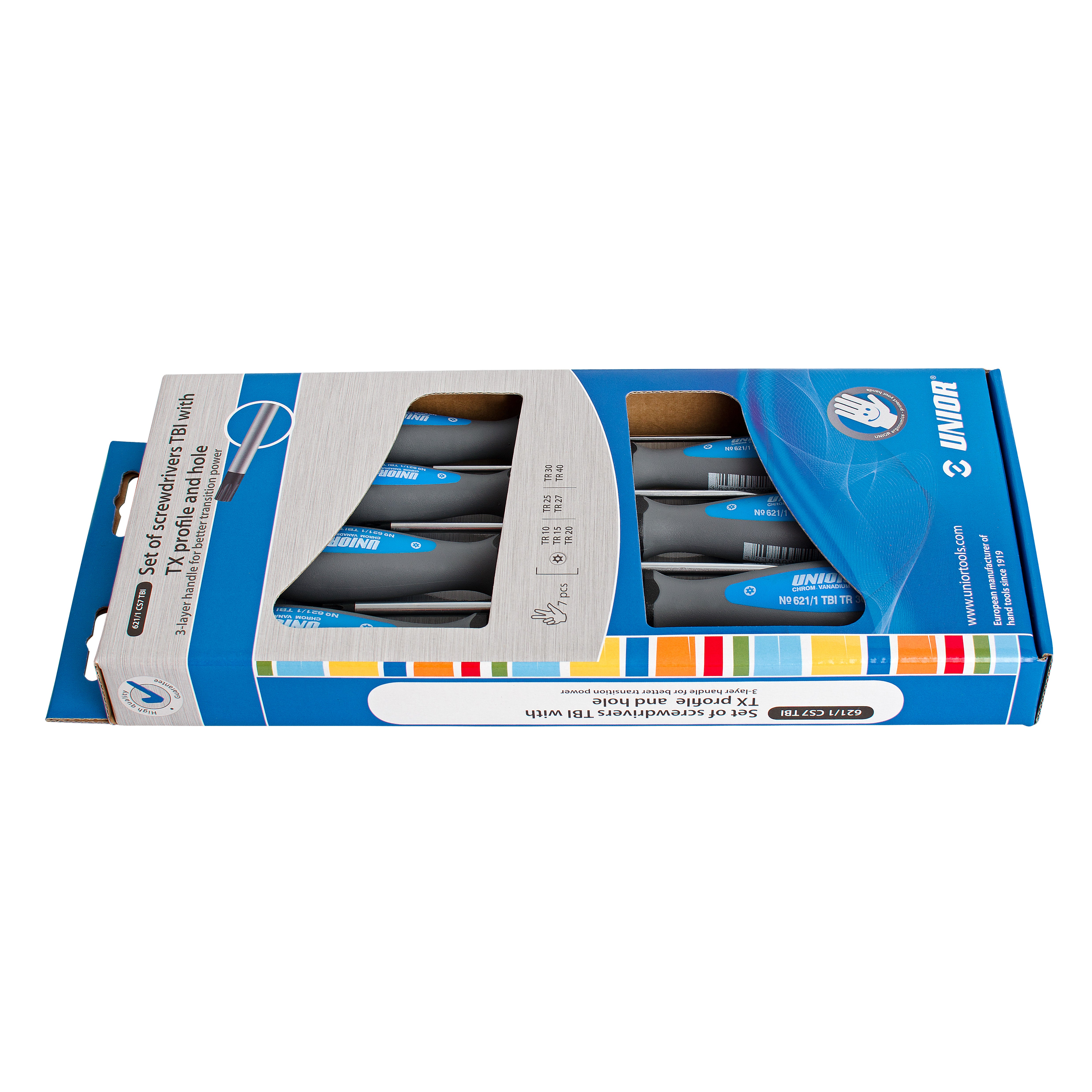 **Schroevendraaierset TBI TX met boring 621/1CS7TBI /7