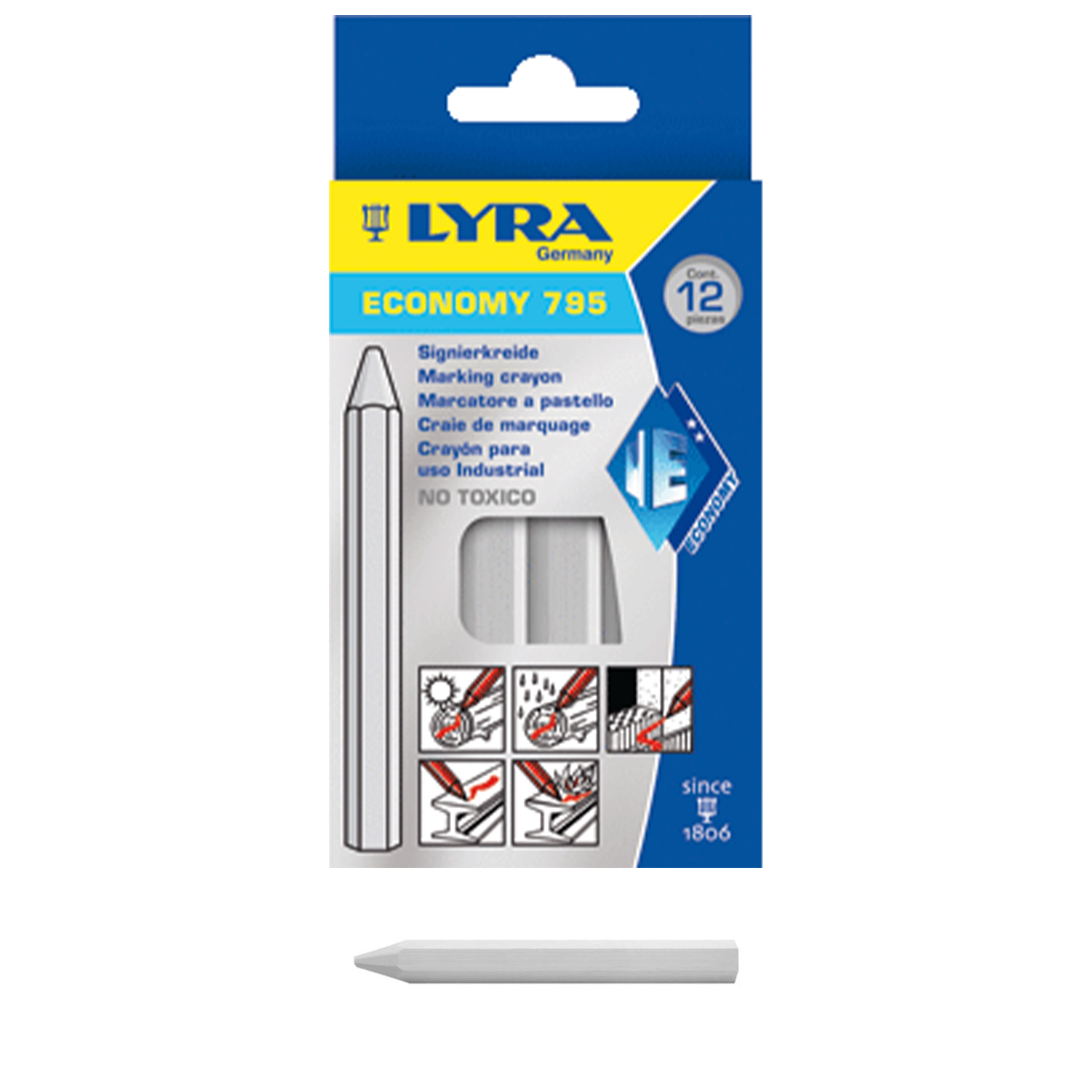 Merkkrijt, dozijn, wit 4335 S12