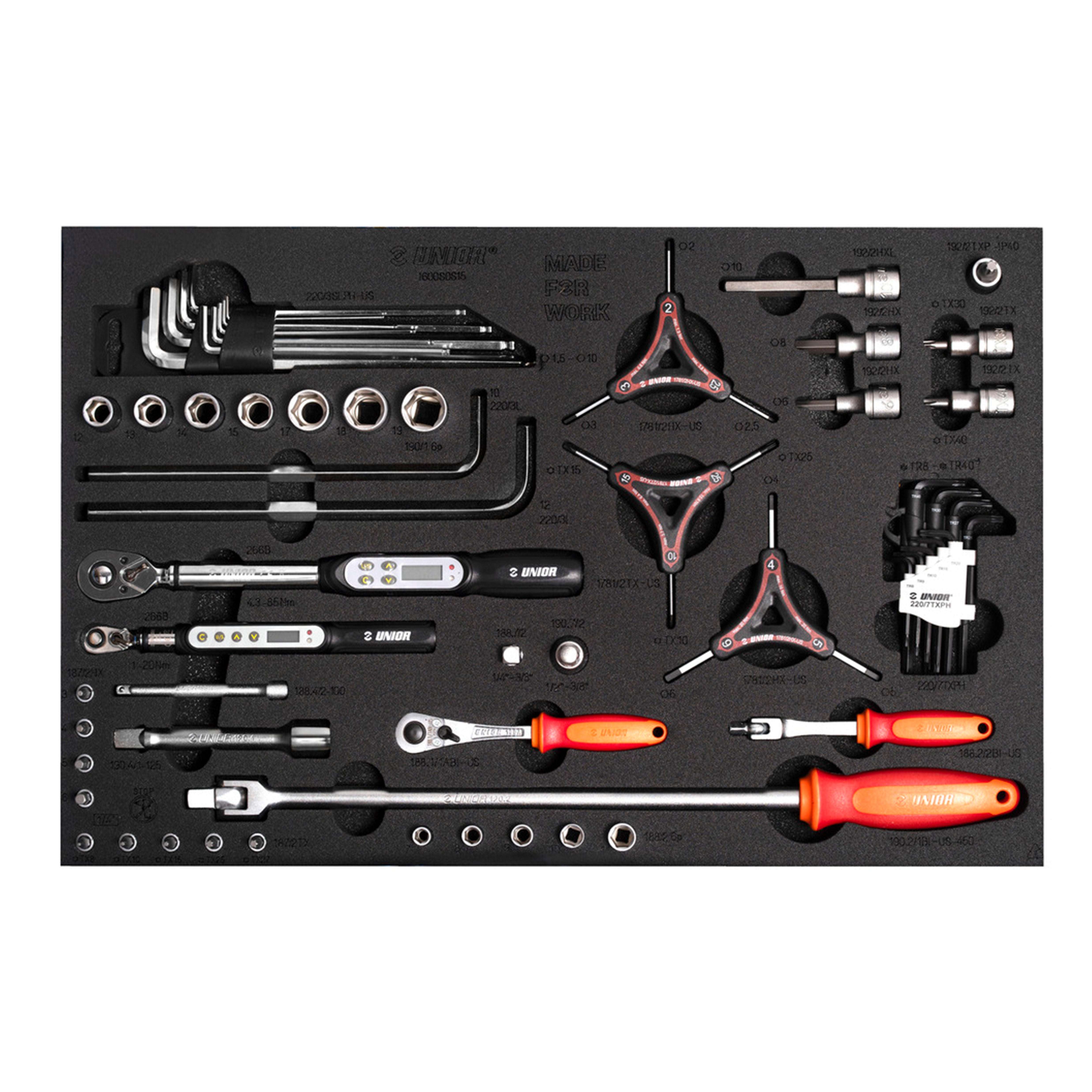 Bike tool set in SOS tool tray 1600SOS23
