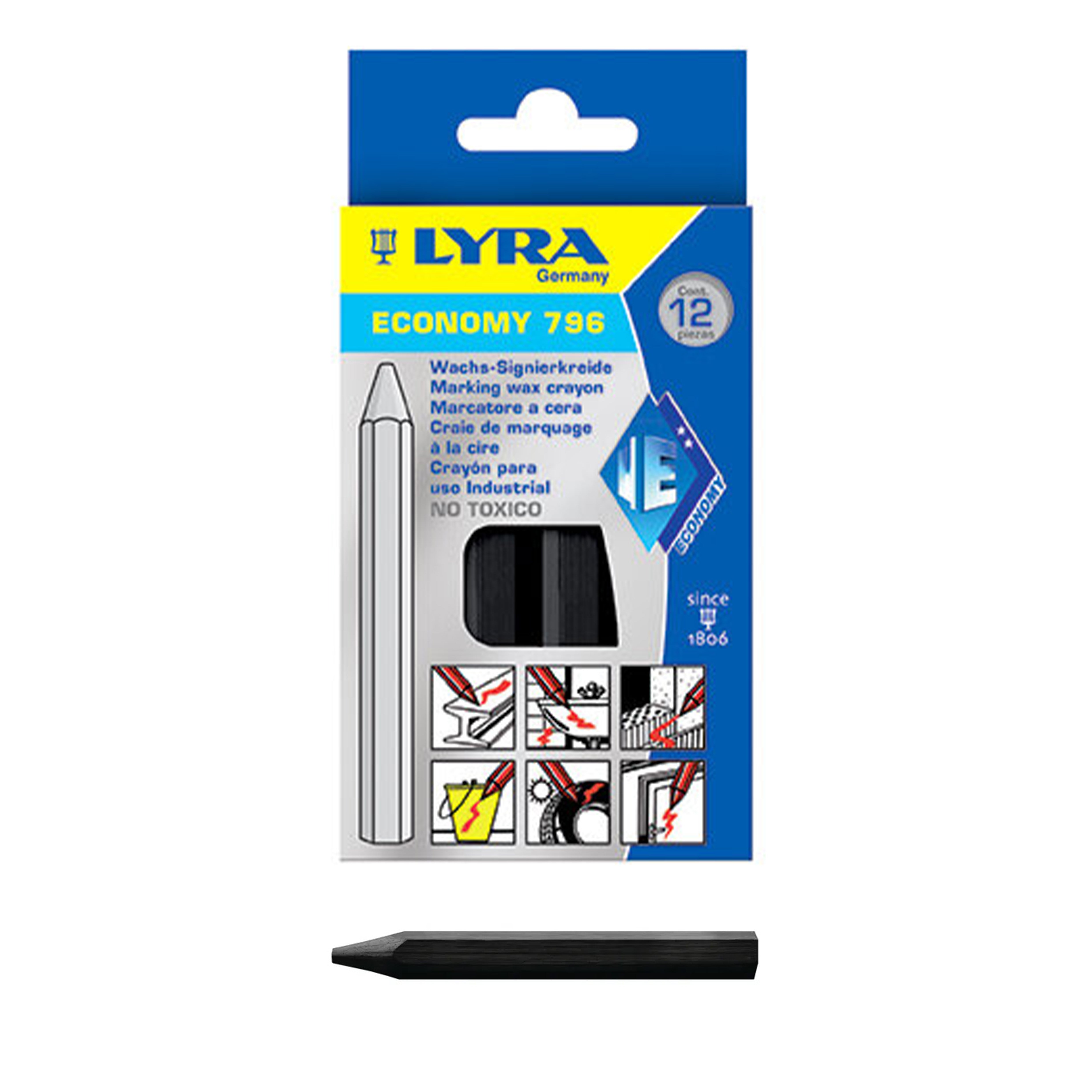 Merkkrijt, dozijn, zwart 4335 S12