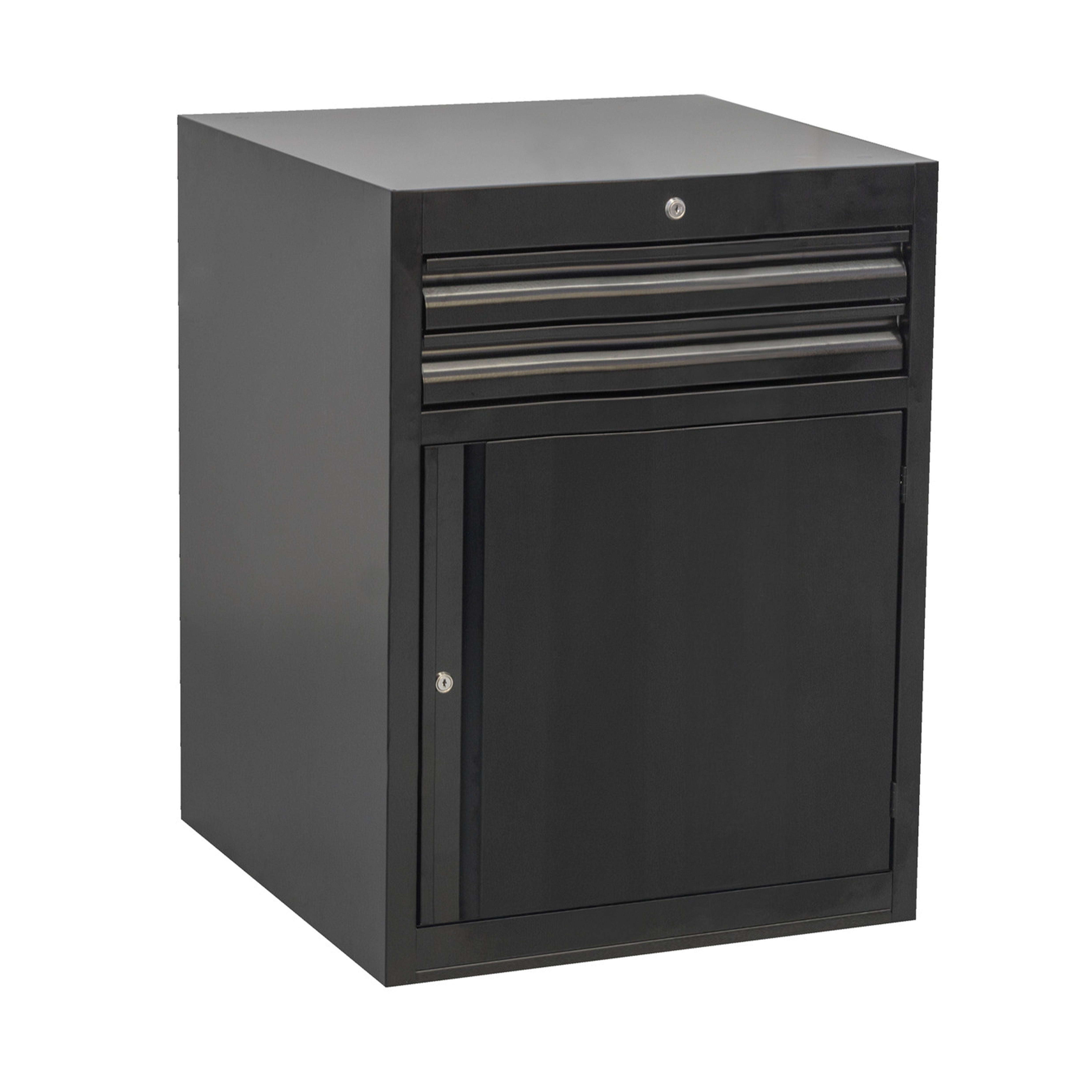 Wide drawer cabinet - 2 drawers and door 990WDD2-BLACK 663 x 650 x 870