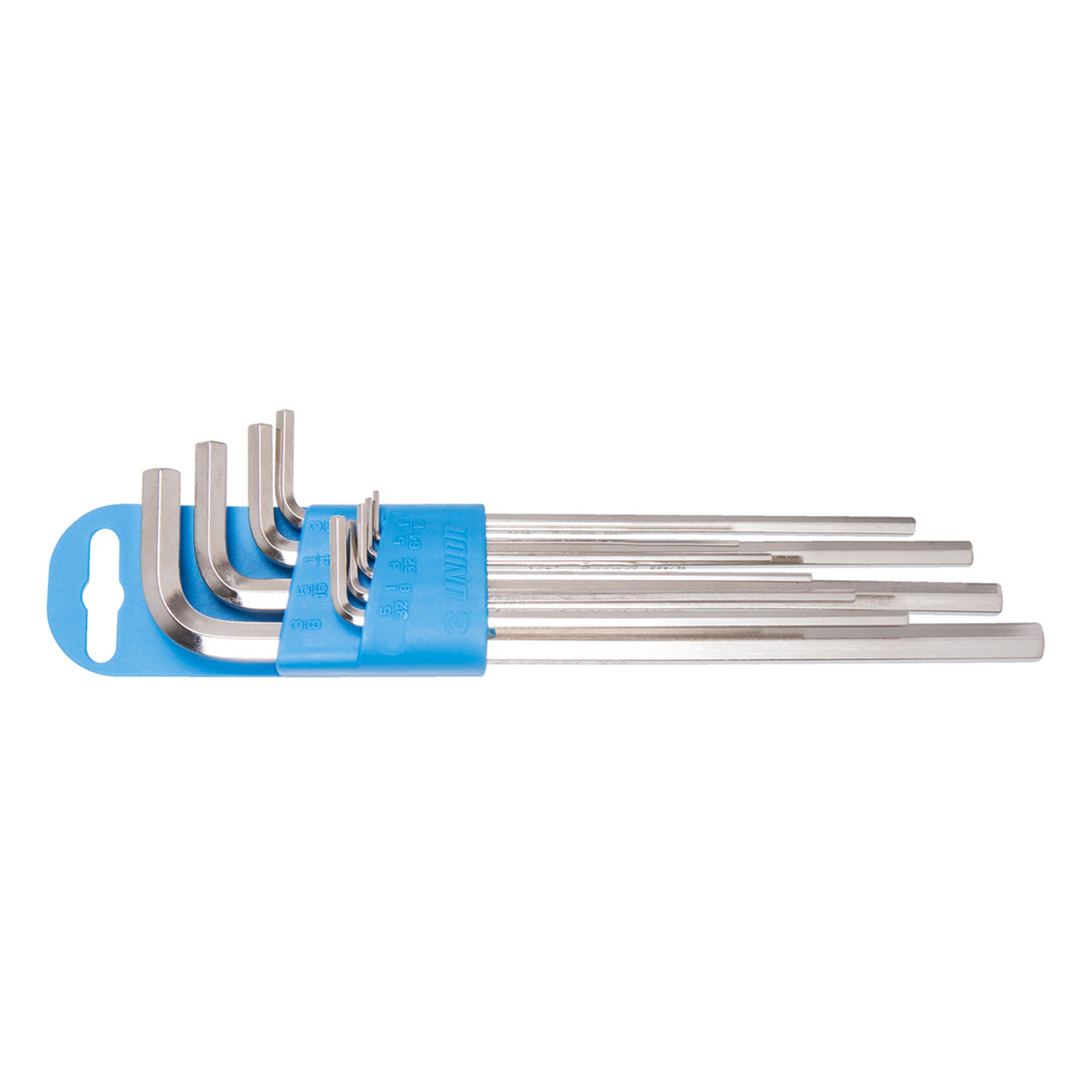 Stiftsleutelset, inbus, lang model, in kunststof houder 220/3LPH 1/16" - 3/8"/9