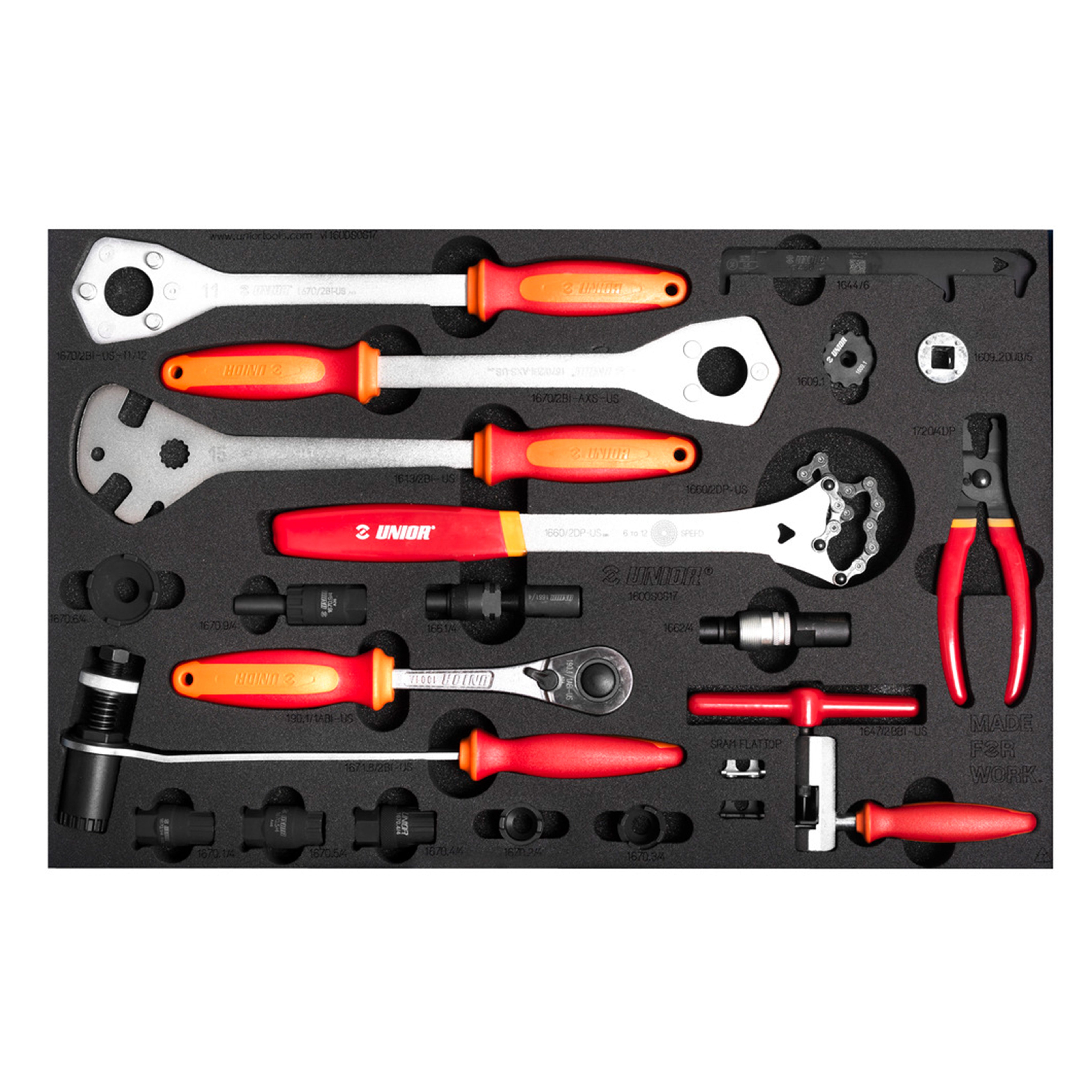 Bike tool set in SOS tool tray 1600SOS25