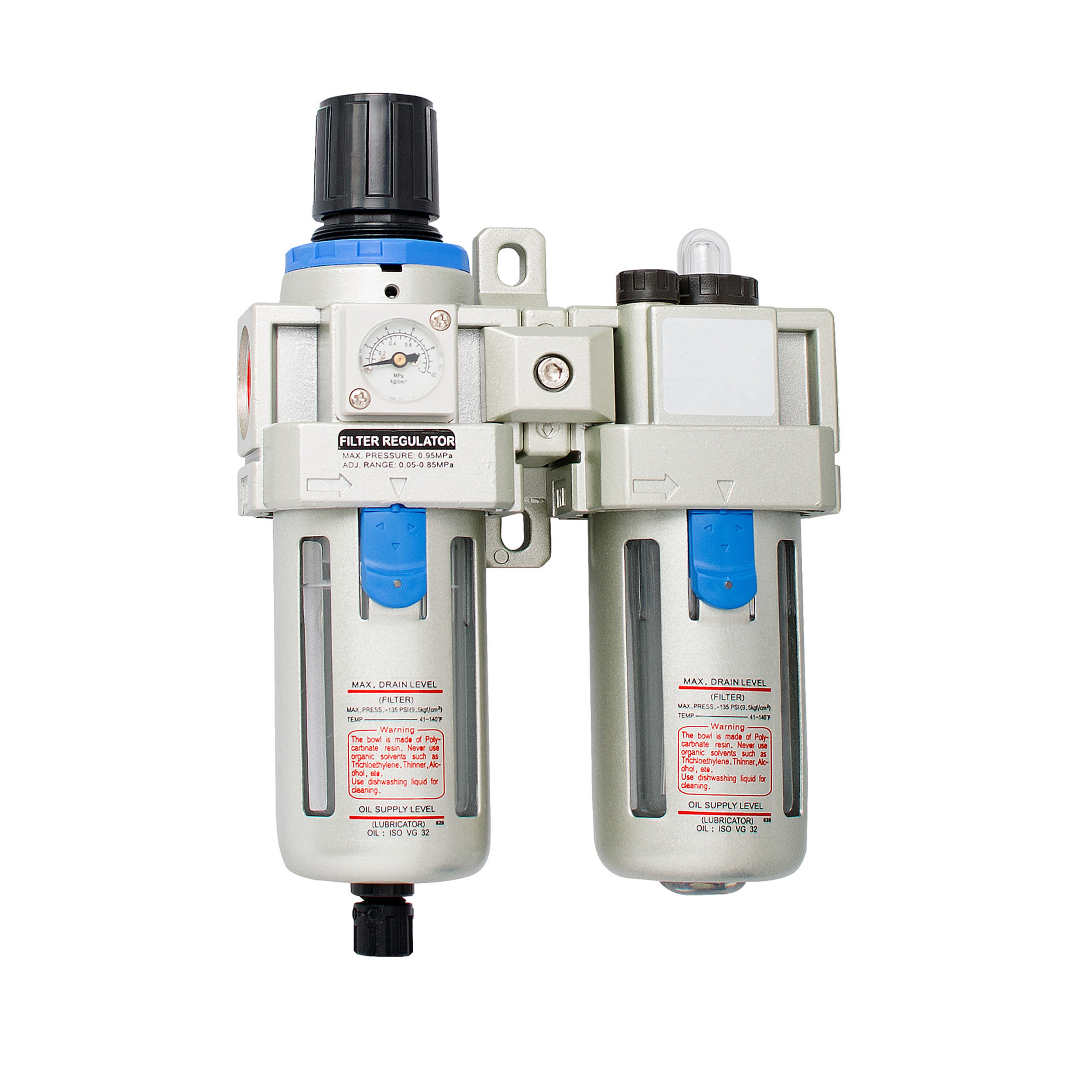 Pneumatische filterdrukregelaar en olievernevelaar 1/2 1502 150