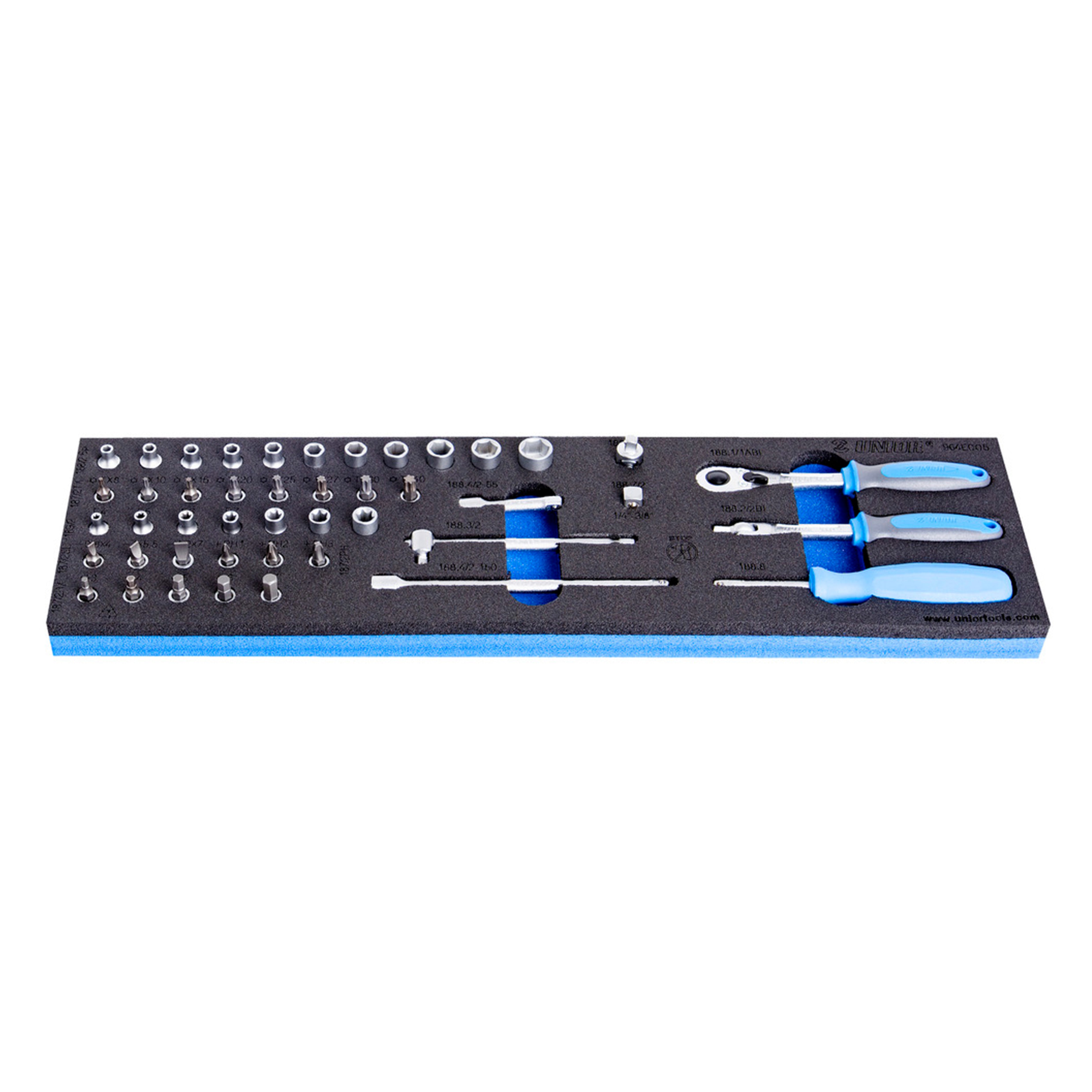 Dopsleutelset 1/4 met accesoires in SOS-module 964ECO5 /45