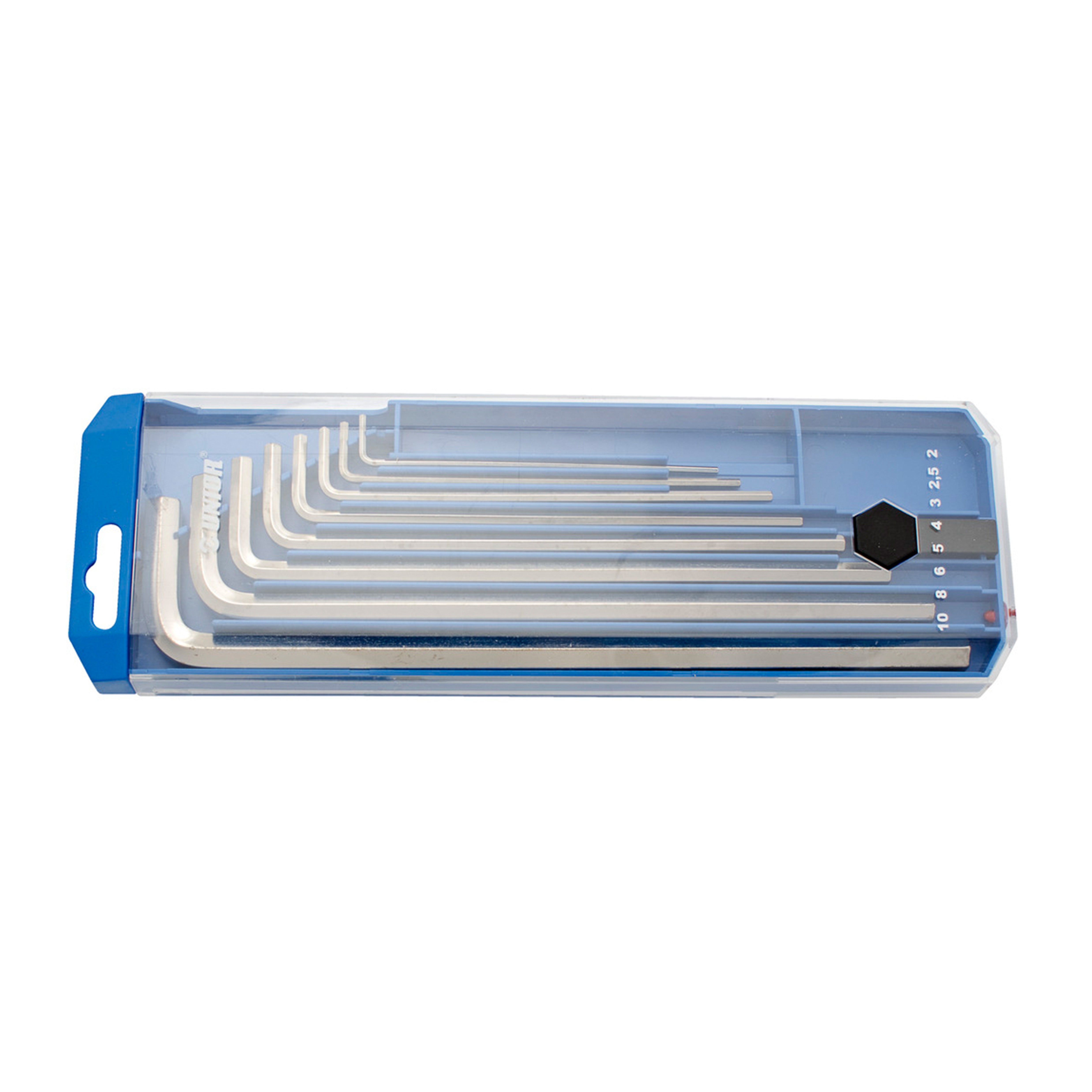 Stiftsleutelset, inbus, lang model, in kunststof cassette 220/3LPB2 2-10/8