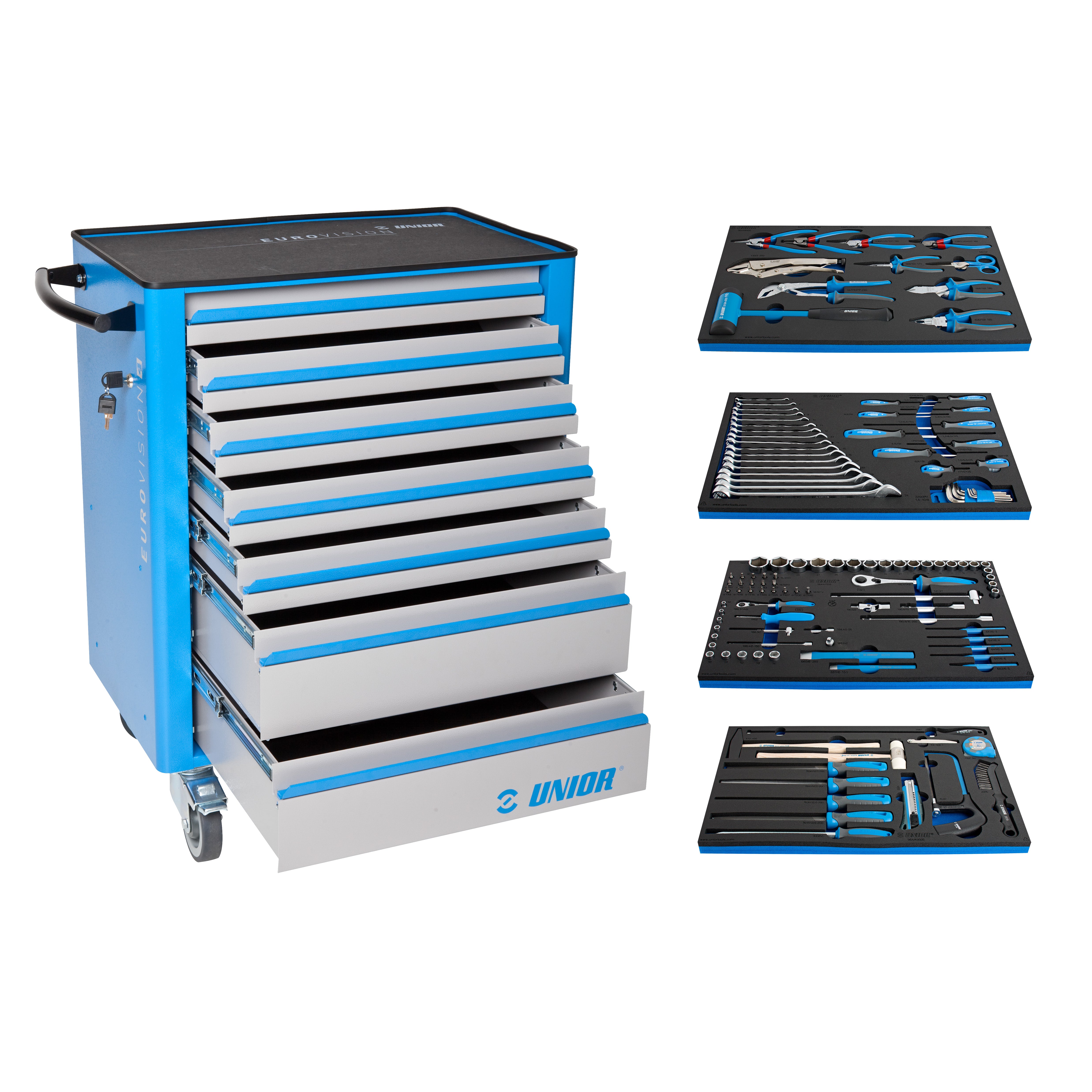 Gereedschapwagen EV4 + SET 127 DELIG